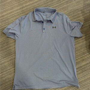 Under Armour men’s Polo- blue stripe size XL